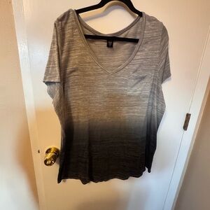 torrid Gray Ombre V-Neck Tee with Pocket
